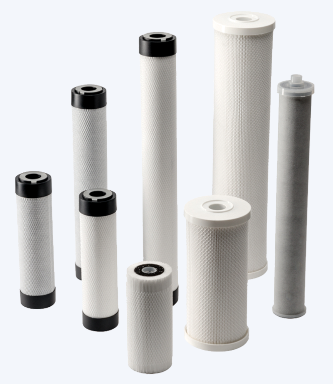 LEANX wrapped carbon block cartridges in different lengths and diameters